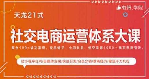 社交电商运营课程，实体新零售拉新留存转化即学即用财创网络学堂-引流教程-网赚教程-副业教程-引流技术-副业-网络赚钱项目课程网