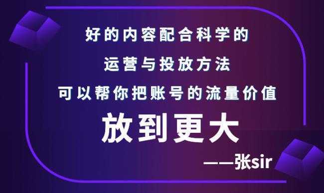 张sir账号流量增长课，告别海王流量，让你的流量更精准财创网络学堂-引流教程-网赚教程-副业教程-引流技术-副业-网络赚钱项目课程网