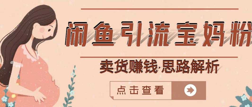 闲鱼引流宝妈粉+卖货赚钱一个月收益30000+（实操视频教程）财创网络学堂-引流教程-网赚教程-副业教程-引流技术-副业-网络赚钱项目课程网
