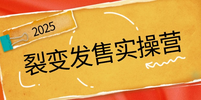 裂变发售实操营，全景解析裂变逻辑，打造动销新玩法，助力私域流量引爆-课程网