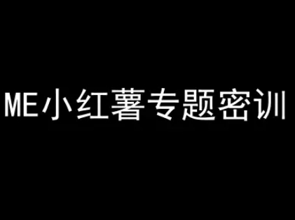 ME小红薯专题密训-小红书电商教程财创网络学堂-引流教程-网赚教程-副业教程-引流技术-副业-网络赚钱项目课程网