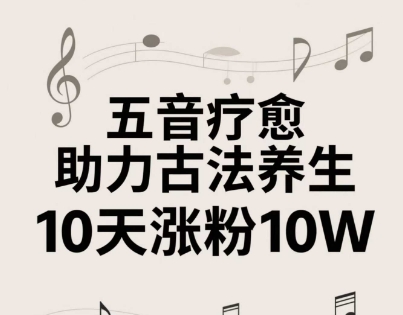 古法五音养生教程，五音疗愈的视频的制作方法，2-4小时就能学会，作者10天涨粉10W财创网络学堂-引流教程-网赚教程-副业教程-引流技术-副业-网络赚钱项目课程网