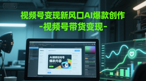 视频号变现新风口AI爆款创作-视频号带货变现财创网络学堂-引流教程-网赚教程-副业教程-引流技术-副业-网络赚钱项目课程网