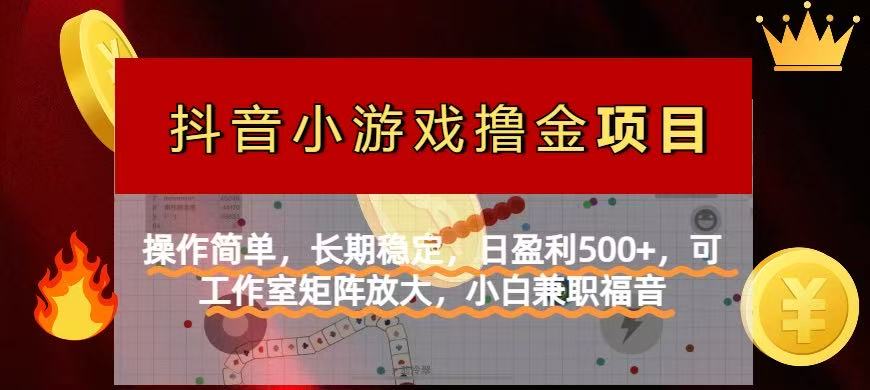 【抖音小游戏发行人计划项目】操作简单，长期稳定，日盈利500+，可工作…-课程网