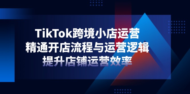 TikTok跨境小店运营，精通开店流程与运营逻辑，提升店铺运营效率-课程网