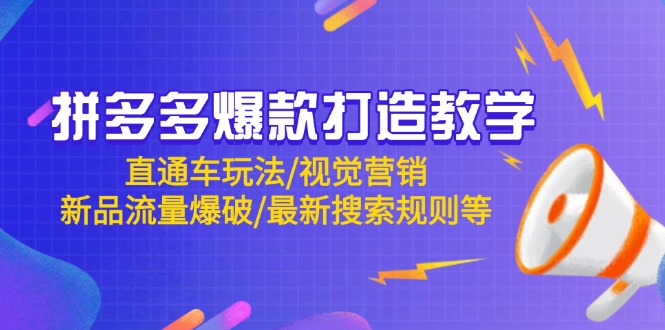 拼多多爆款打造教学：直通车玩法/视觉营销/新品流量爆破/最新搜索规则等财创网络学堂-引流教程-网赚教程-副业教程-引流技术-副业-网络赚钱项目课程网