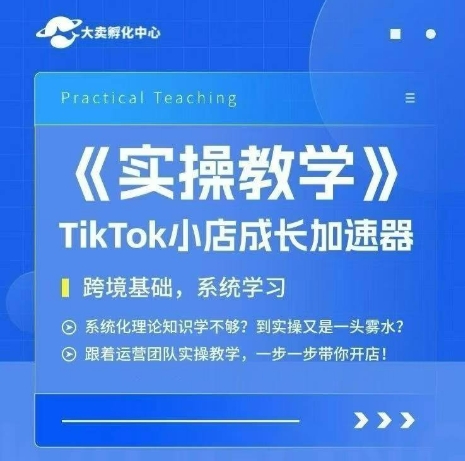 大卖家孵化中心TikTok实操课，TikTok小店成长加速器，跨境基础系统学习，一步一步带你开店财创网络学堂-引流教程-网赚教程-副业教程-引流技术-副业-网络赚钱项目课程网