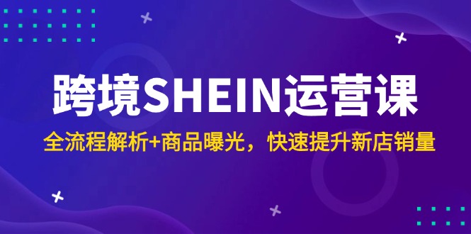 跨境SHEIN运营课，全流程解析+商品曝光，快速提升新店销量财创网络学堂-引流教程-网赚教程-副业教程-引流技术-副业-网络赚钱项目课程网