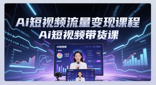 Ai短视频流量变现课程，Ai短视频带货课财创网络学堂-引流教程-网赚教程-副业教程-引流技术-副业-网络赚钱项目课程网