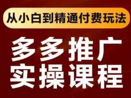 拼多多推广实操课程，从小白到精通付费玩法-课程网