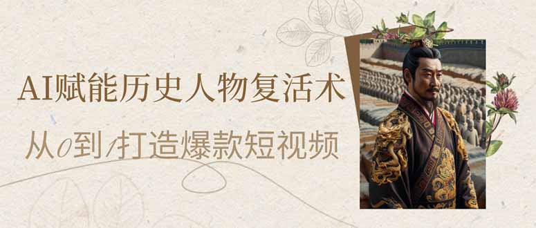 AI赋能历史人物复活术：从0到1打造爆款短视频-课程网