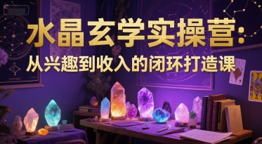 水晶玄学实操营：从兴趣到收入的闭环打造课财创网络学堂-引流教程-网赚教程-副业教程-引流技术-副业-网络赚钱项目课程网