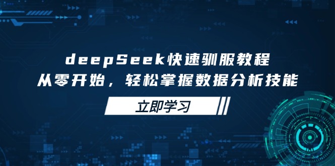 deepSeek快速驯服教程，从零开始，轻松掌握数据分析技能财创网络学堂-引流教程-网赚教程-副业教程-引流技术-副业-网络赚钱项目课程网