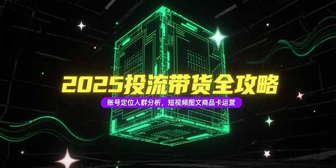 2025投流带货全攻略，账号定位人群分析，短视频图文商品卡运营财创网络学堂-引流教程-网赚教程-副业教程-引流技术-副业-网络赚钱项目课程网