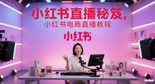 小红书直播秘笈，小红书电商直播教程财创网络学堂-引流教程-网赚教程-副业教程-引流技术-副业-网络赚钱项目课程网