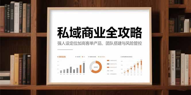 私域商业全攻略，强人设定位加高客单产品，团队搭建与风险管控财创网络学堂-引流教程-网赚教程-副业教程-引流技术-副业-网络赚钱项目课程网