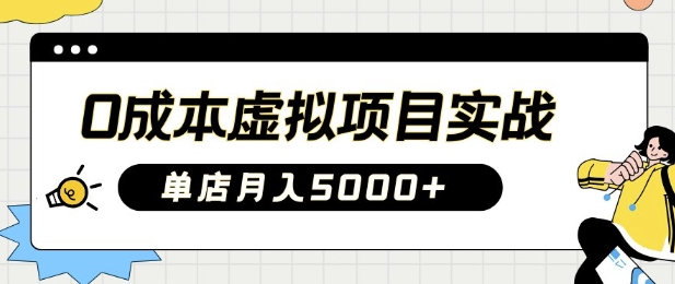 0成本虚拟项目实战手把手教你落地，单店月入5k财创网络学堂-引流教程-网赚教程-副业教程-引流技术-副业-网络赚钱项目课程网