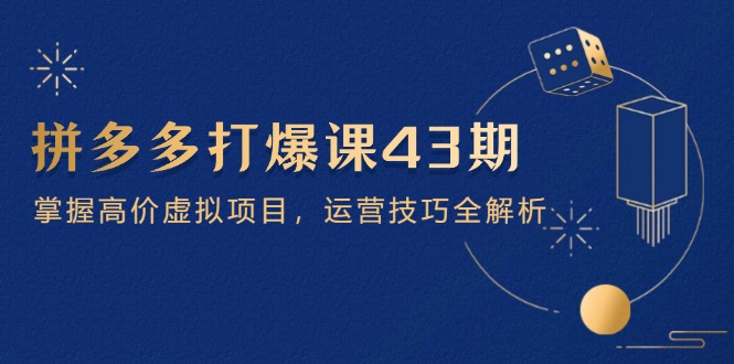 拼多多打爆课第 43 期，掌握高价虚拟项目，运营技巧全解析(15节-课程网