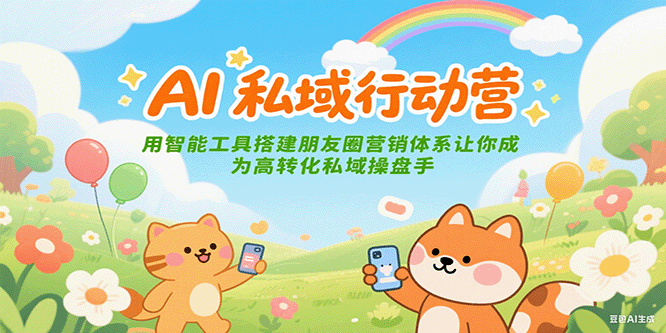 AI私域行动营：用智能工具搭建朋友圈营销体系让你成为高转化私域操盘手财创网络学堂-引流教程-网赚教程-副业教程-引流技术-副业-网络赚钱项目课程网