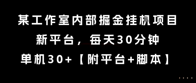 某工作室内部掘金挂G项目，新平台，每天30分钟，单机30+【揭秘】财创网络学堂-引流教程-网赚教程-副业教程-引流技术-副业-网络赚钱项目课程网