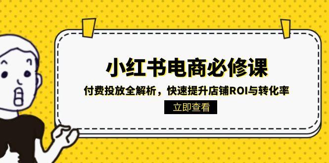 小红书电商必修课：付费投放全解析，快速提升店铺ROI与转化率财创网络学堂-引流教程-网赚教程-副业教程-引流技术-副业-网络赚钱项目课程网