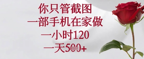 你只管截图，一部手机在家可以做，一小时120.一天5张+【揭秘】-课程网
