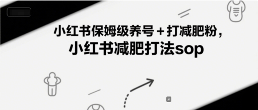 小红书保姆级养号+打减肥粉，小红书减肥打法sop财创网络学堂-引流教程-网赚教程-副业教程-引流技术-副业-网络赚钱项目课程网
