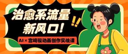 治愈系流量新风口，AI+宫崎骏动画创作实战课，从0到1打造爆款视频-课程网