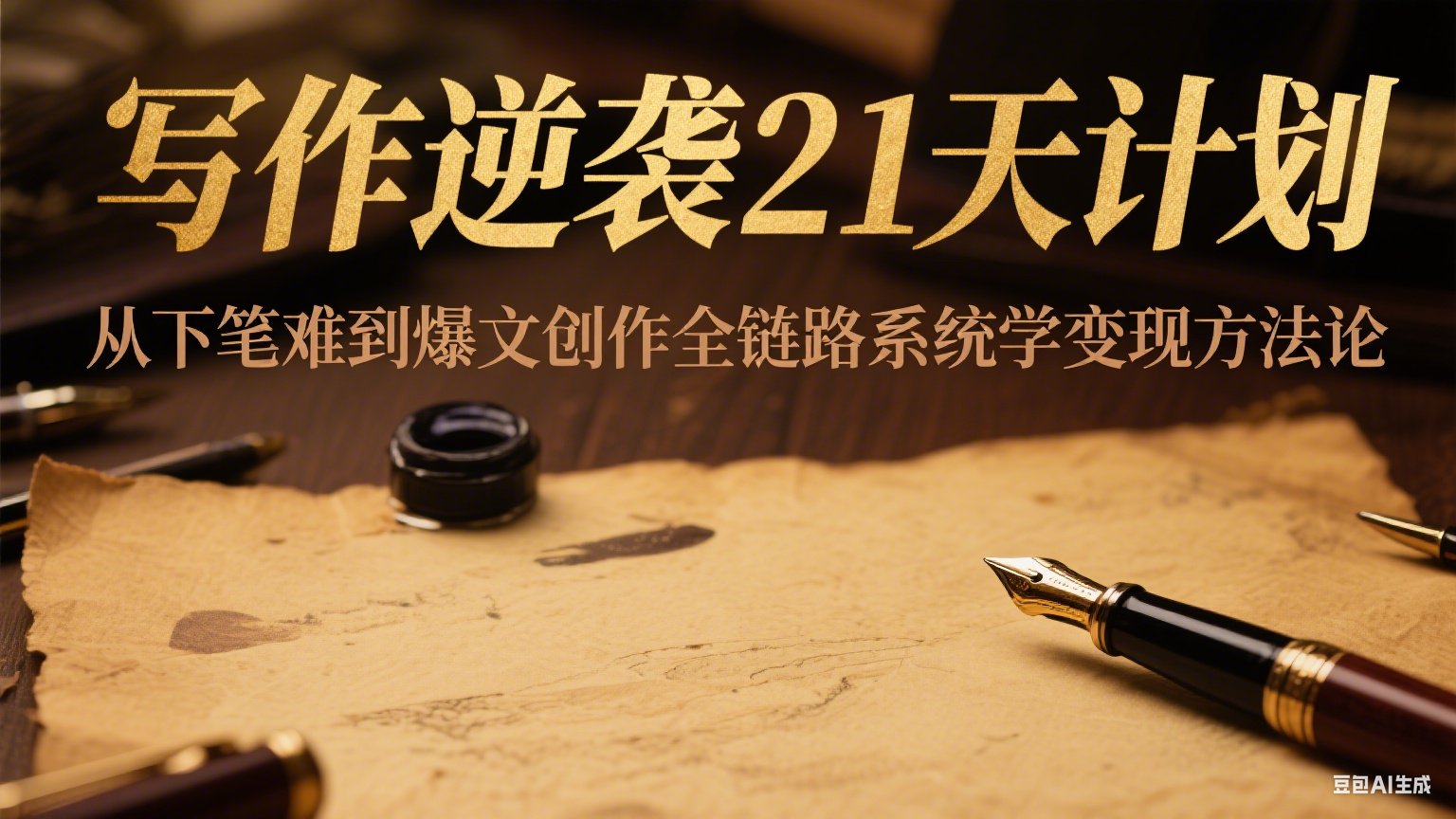 写作逆袭21天计划：从下笔难到爆文创作全链路系统学变现方法论财创网络学堂-引流教程-网赚教程-副业教程-引流技术-副业-网络赚钱项目课程网