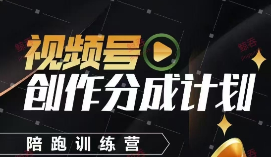 视频号创作分成计划陪跑训练营，手把手教会你如何制作视频，细水长流型项目-课程网
