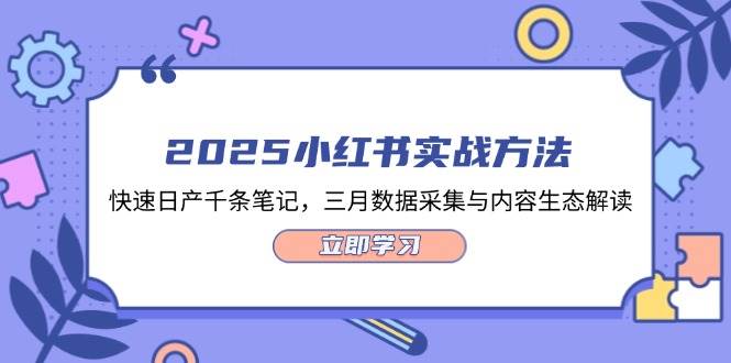 2025小红书实战方法，快速日产千条笔记，三月数据采集与内容生态解读-课程网