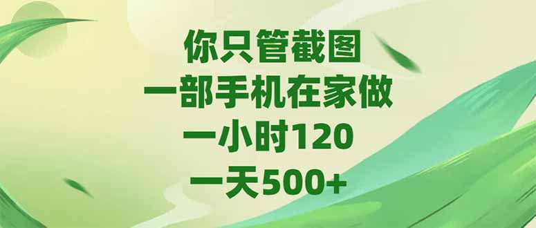 你只管截图，一部手机在家做，一小时120，-天500+财创网络学堂-引流教程-网赚教程-副业教程-引流技术-副业-网络赚钱项目课程网