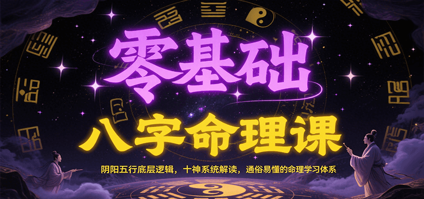 零基础八字命理课：阴阳五行底层逻辑，十神系统解读，通俗易懂的命理学习体系财创网络学堂-引流教程-网赚教程-副业教程-引流技术-副业-网络赚钱项目课程网