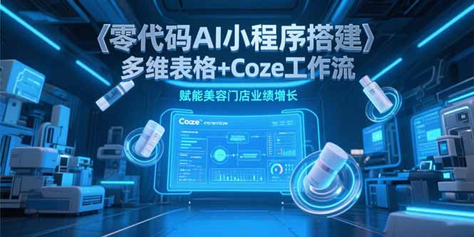 零代码AI小程序搭建，多维表格+Coze工作流，赋能美容门店业绩增长财创网络学堂-引流教程-网赚教程-副业教程-引流技术-副业-网络赚钱项目课程网