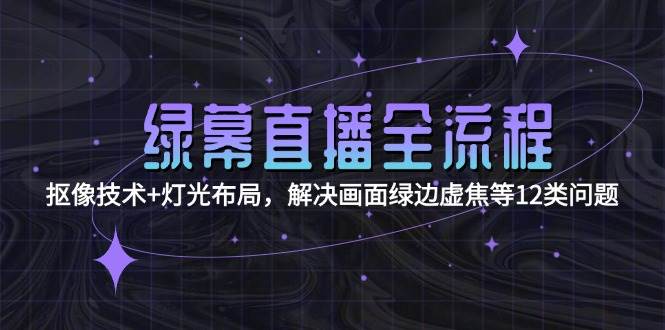 绿幕直播全流程：抠像技术+灯光布局，解决画面绿边虚焦等12类问题财创网络学堂-引流教程-网赚教程-副业教程-引流技术-副业-网络赚钱项目课程网