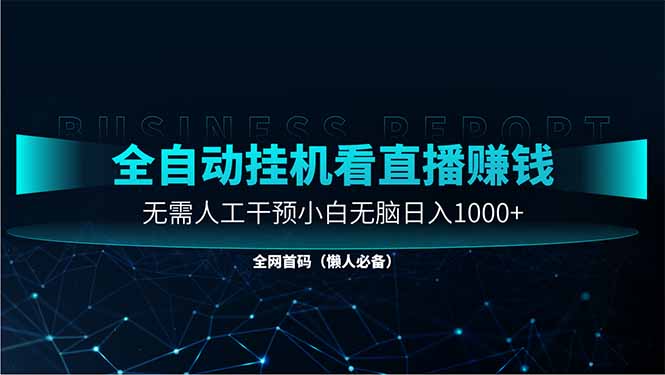 直播助手全自动看大平台直播赚钱，全自动无需人工干预，小白无脑日入1000-课程网