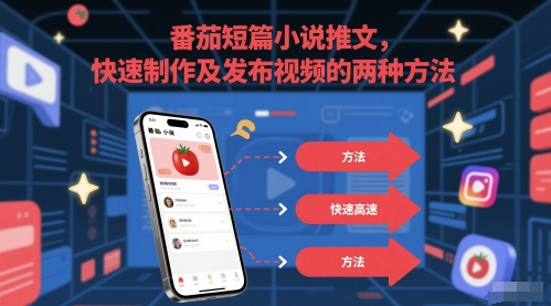 番茄短篇小说推文，快速制作及发布视频的两种方法财创网络学堂-引流教程-网赚教程-副业教程-引流技术-副业-网络赚钱项目课程网