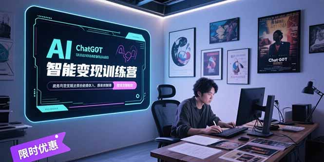 AI智能变现训练营，ChatGPT写作变现，电影解说制作，图文带货方法论财创网络学堂-引流教程-网赚教程-副业教程-引流技术-副业-网络赚钱项目课程网