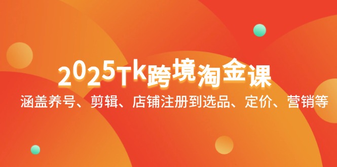 2025Tk跨境淘金课：涵盖养号、剪辑、店铺注册到选品、定价、营销等-课程网