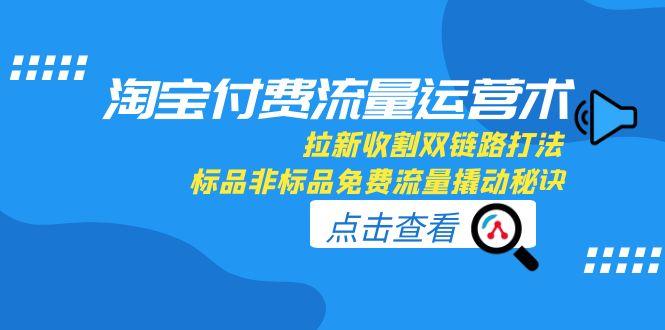 淘宝付费流量运营术，拉新收割双链路打法，标品非标品免费流量撬动秘诀财创网络学堂-引流教程-网赚教程-副业教程-引流技术-副业-网络赚钱项目课程网