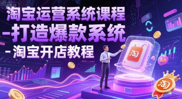淘宝运营系统课程-打造爆款系统-淘宝开店教程财创网络学堂-引流教程-网赚教程-副业教程-引流技术-副业-网络赚钱项目课程网