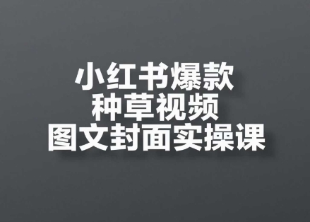小红书爆款种草视频图文封面实操课，​开店、选品、引流、变现全流程财创网络学堂-引流教程-网赚教程-副业教程-引流技术-副业-网络赚钱项目课程网