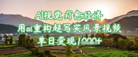 AI视觉疗愈经济：用ai重构超写实风景视频，单日变现多张财创网络学堂-引流教程-网赚教程-副业教程-引流技术-副业-网络赚钱项目课程网