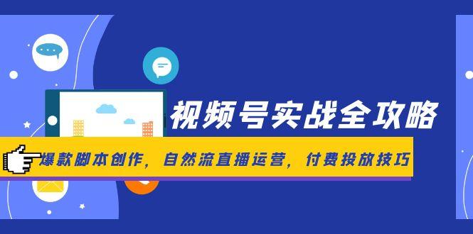 视频号实战全攻略，爆款脚本创作，自然流直播运营，付费投放技巧财创网络学堂-引流教程-网赚教程-副业教程-引流技术-副业-网络赚钱项目课程网