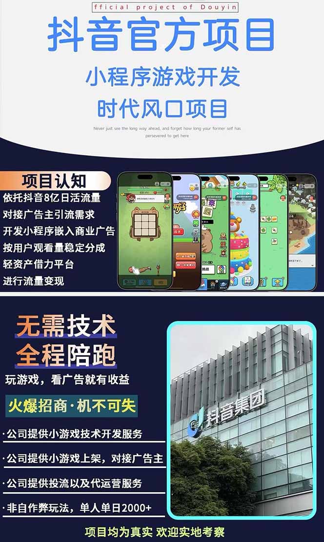 图片[1]-2025最热抖音官方项目 Ai时代风口项目小程序游戏开发 实测单个游戏日收…-课程网