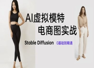 AI虚拟模特电商图实战，AI绘画Stable Diffusion 0基础到精通财创网络学堂-引流教程-网赚教程-副业教程-引流技术-副业-网络赚钱项目课程网