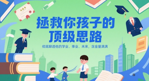 付费文章：拯救你孩子的顶级思路，彻底聊透他的学业、事业、未来，含金量满满财创网络学堂-引流教程-网赚教程-副业教程-引流技术-副业-网络赚钱项目课程网