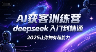 AI获客训练营，deepseek入门到精通，2025让你拥有超能力财创网络学堂-引流教程-网赚教程-副业教程-引流技术-副业-网络赚钱项目课程网