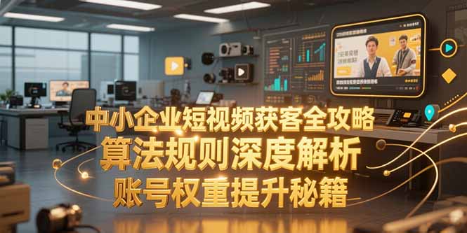 中小企业短视频获客全攻略，算法规则深度解析，账号权重提升秘籍财创网络学堂-引流教程-网赚教程-副业教程-引流技术-副业-网络赚钱项目课程网
